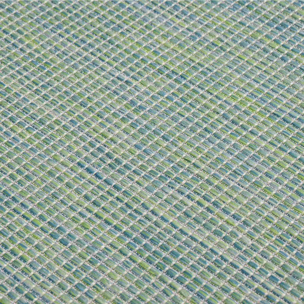 vidaXL Dywan zewnętrzny o płaskim splocie, 100x200 cm, turkusowy
