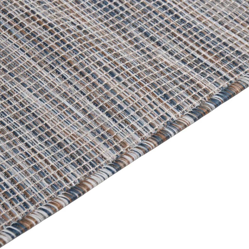 vidaXL Dywan zewnętrzny o płaskim splocie, 80x250cm, brązowo-niebieski
