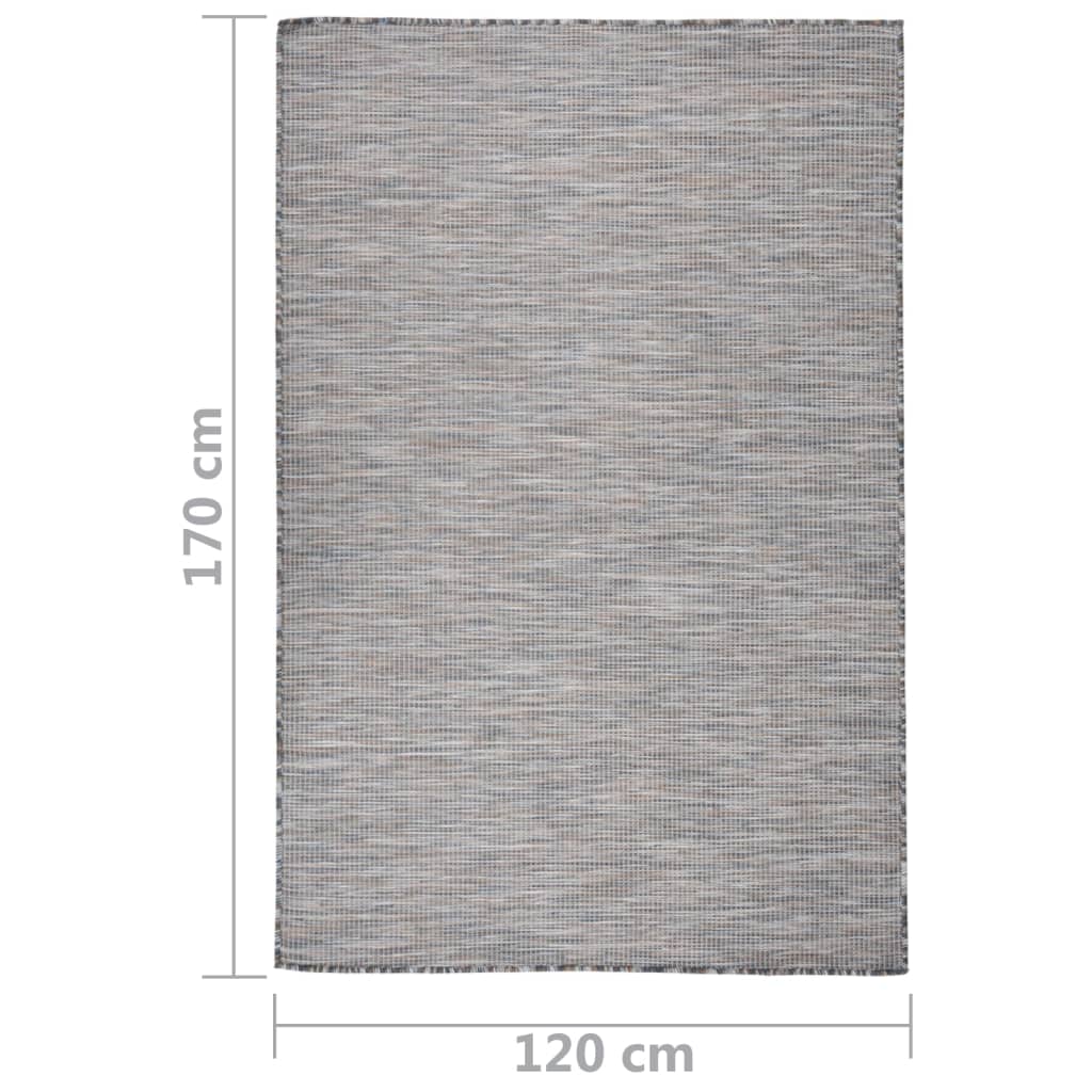 vidaXL Dywan zewnętrzny o płaskim splocie 120x170cm, brązowo-niebieski