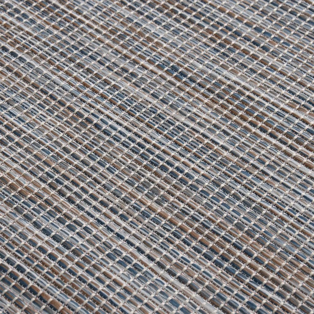 vidaXL Dywan zewnętrzny o płaskim splocie 160x230cm, brązowo-niebieski