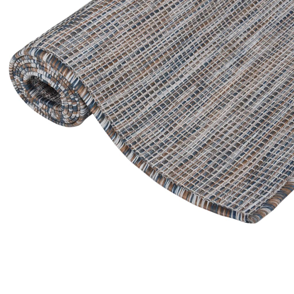 vidaXL Dywan zewnętrzny o płaskim splocie 200x280cm, brązowo-niebieski