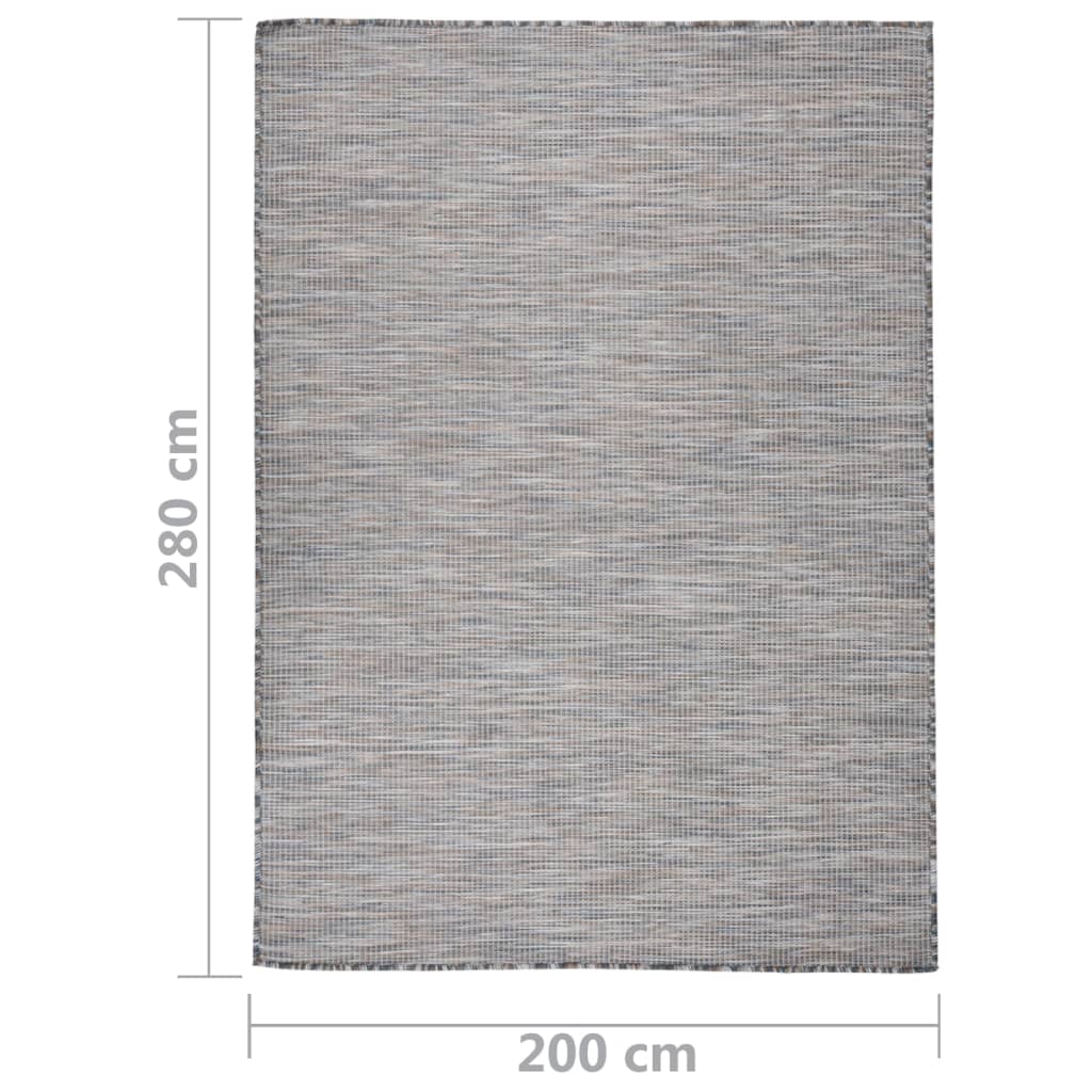 vidaXL Dywan zewnętrzny o płaskim splocie 200x280cm, brązowo-niebieski