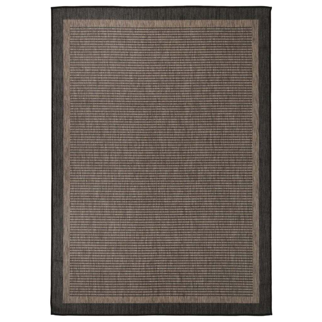 vidaXL Dywan zewnętrzny o płaskim splocie, 120x170 cm, ciemnobrązowy
