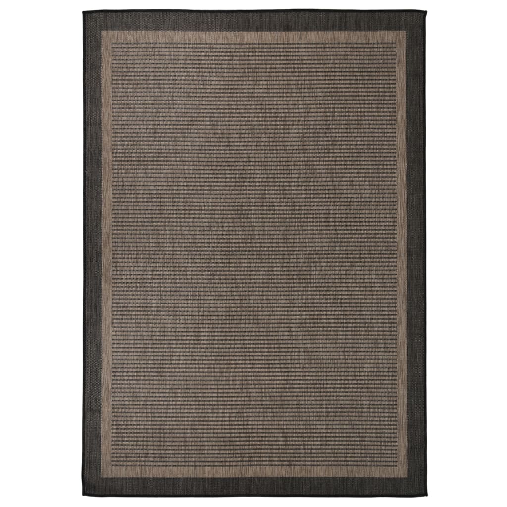 vidaXL Dywan zewnętrzny o płaskim splocie, 140x200 cm, ciemnobrązowy