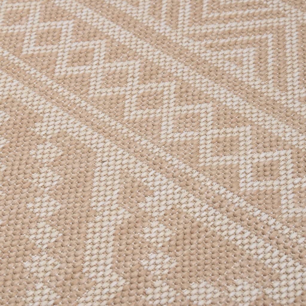 vidaXL Dywan zewnętrzny o płaskim splocie, 80x150 cm, brązowe pasy