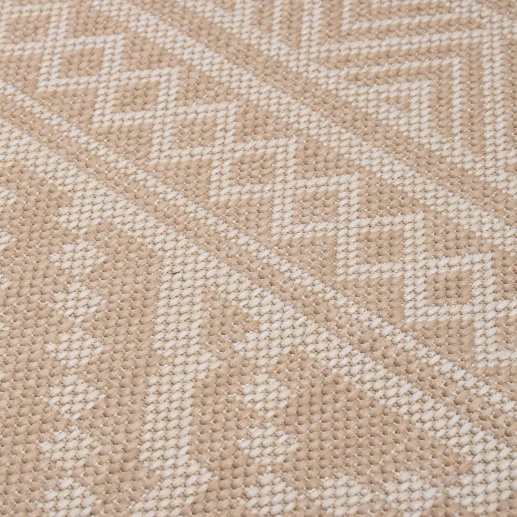 vidaXL Dywan zewnętrzny o płaskim splocie, 200x280 cm, brązowe pasy