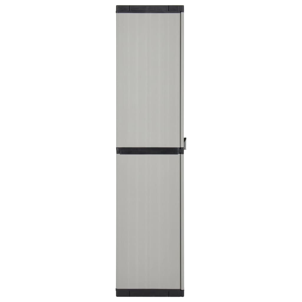 vidaXL Szafa ogrodowa z 3 półkami, szaro-czarna, 68x40x168 cm