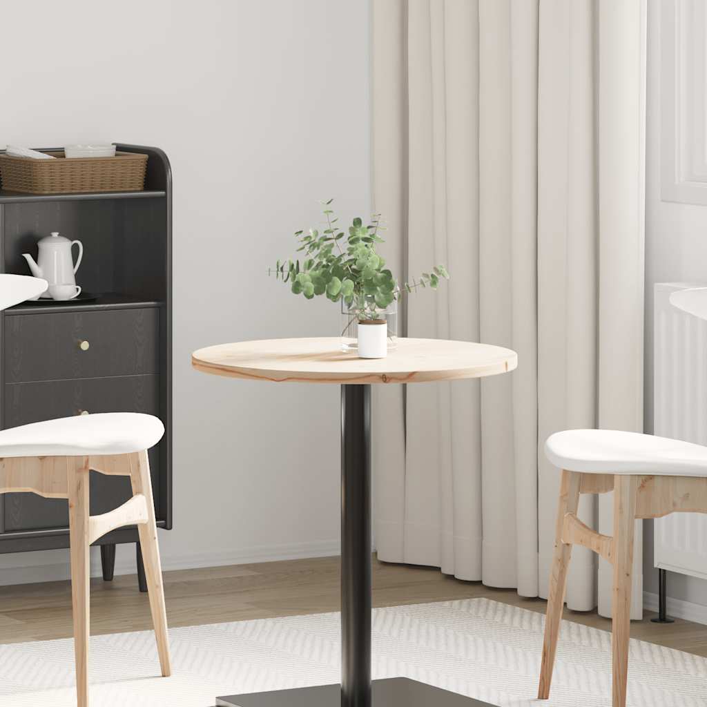 vidaXL Blat stołu, Ø60x2,5 cm, lite drewno sosnowe