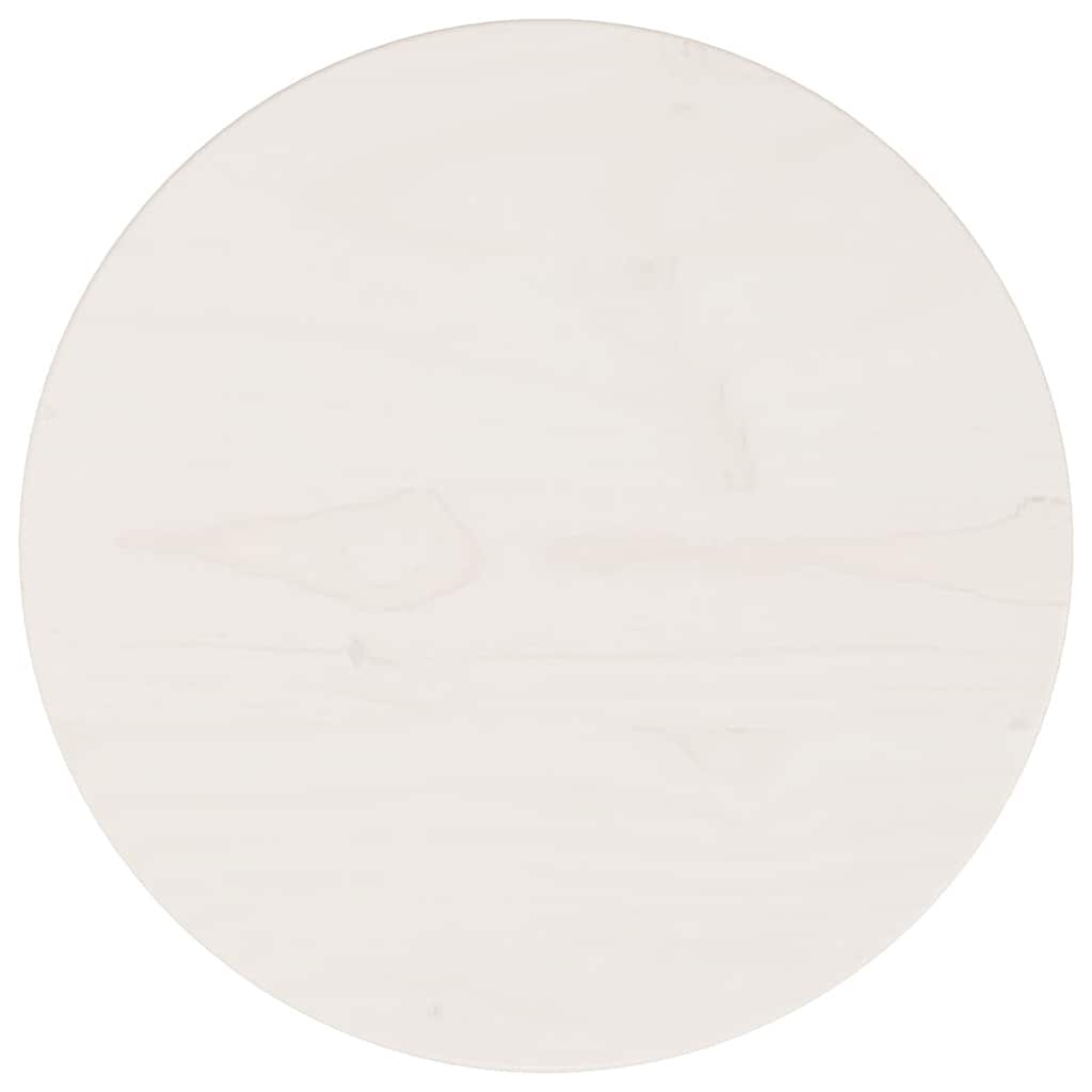 vidaXL Blat stołu, biały, Ø30x2,5 cm, lite drewno sosnowe