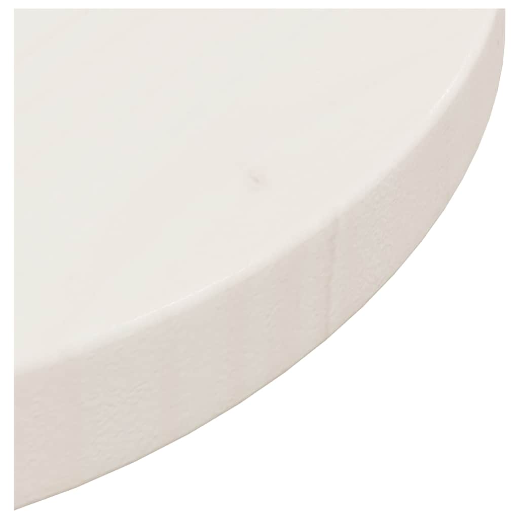 vidaXL Blat stołu, biały, Ø30x2,5 cm, lite drewno sosnowe