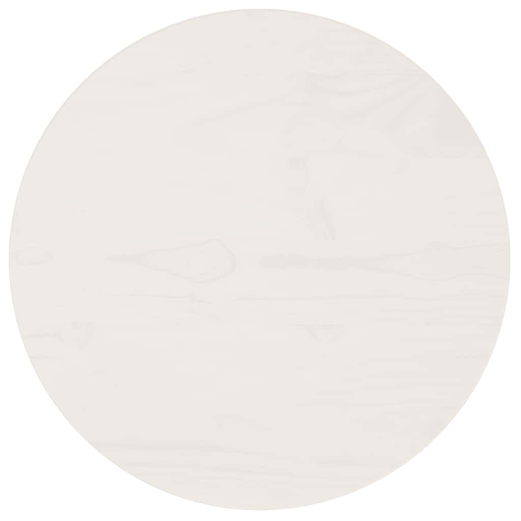 vidaXL Blat stołu, biały, Ø40x2,5 cm, lite drewno sosnowe