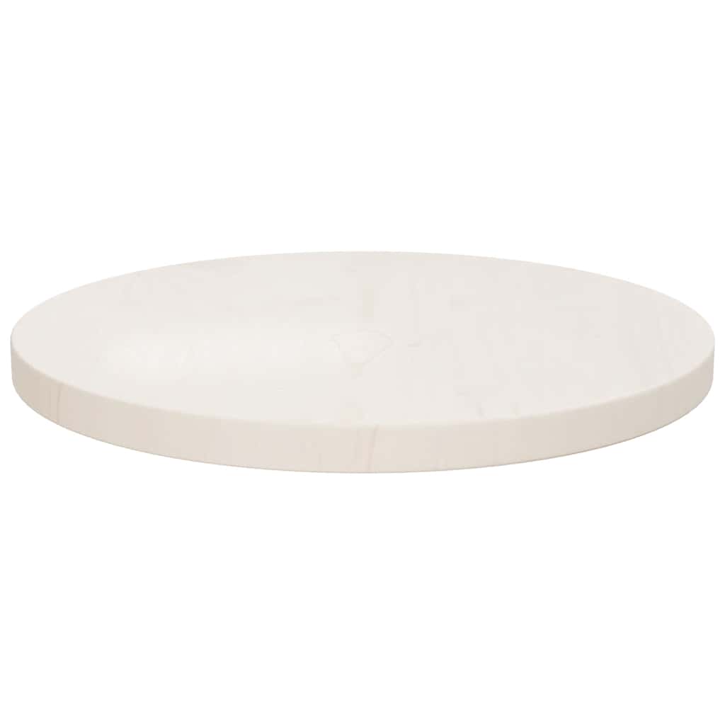 vidaXL Blat stołu, biały, Ø40x2,5 cm, lite drewno sosnowe