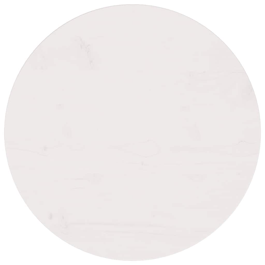 vidaXL Blat stołu, biały, Ø50x2,5 cm, lite drewno sosnowe
