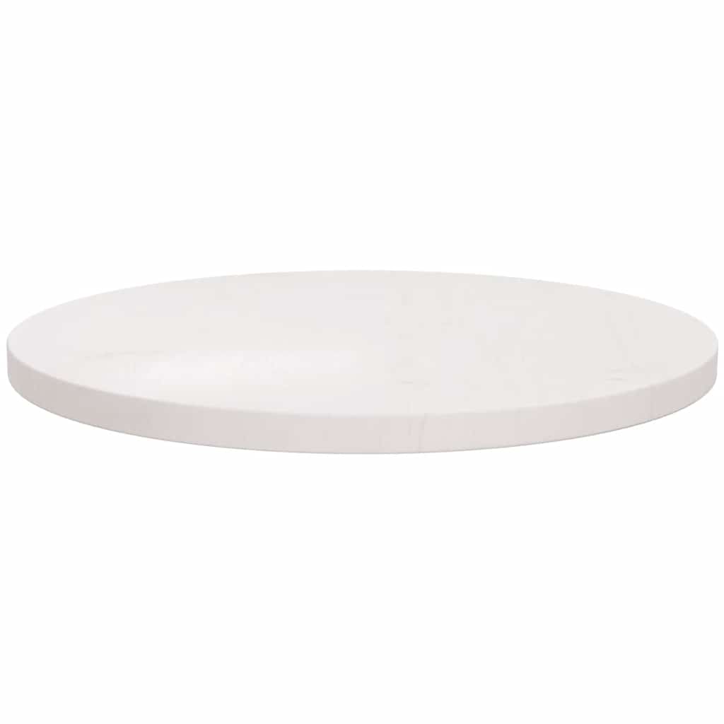 vidaXL Blat stołu, biały, Ø60x2,5 cm, lite drewno sosnowe