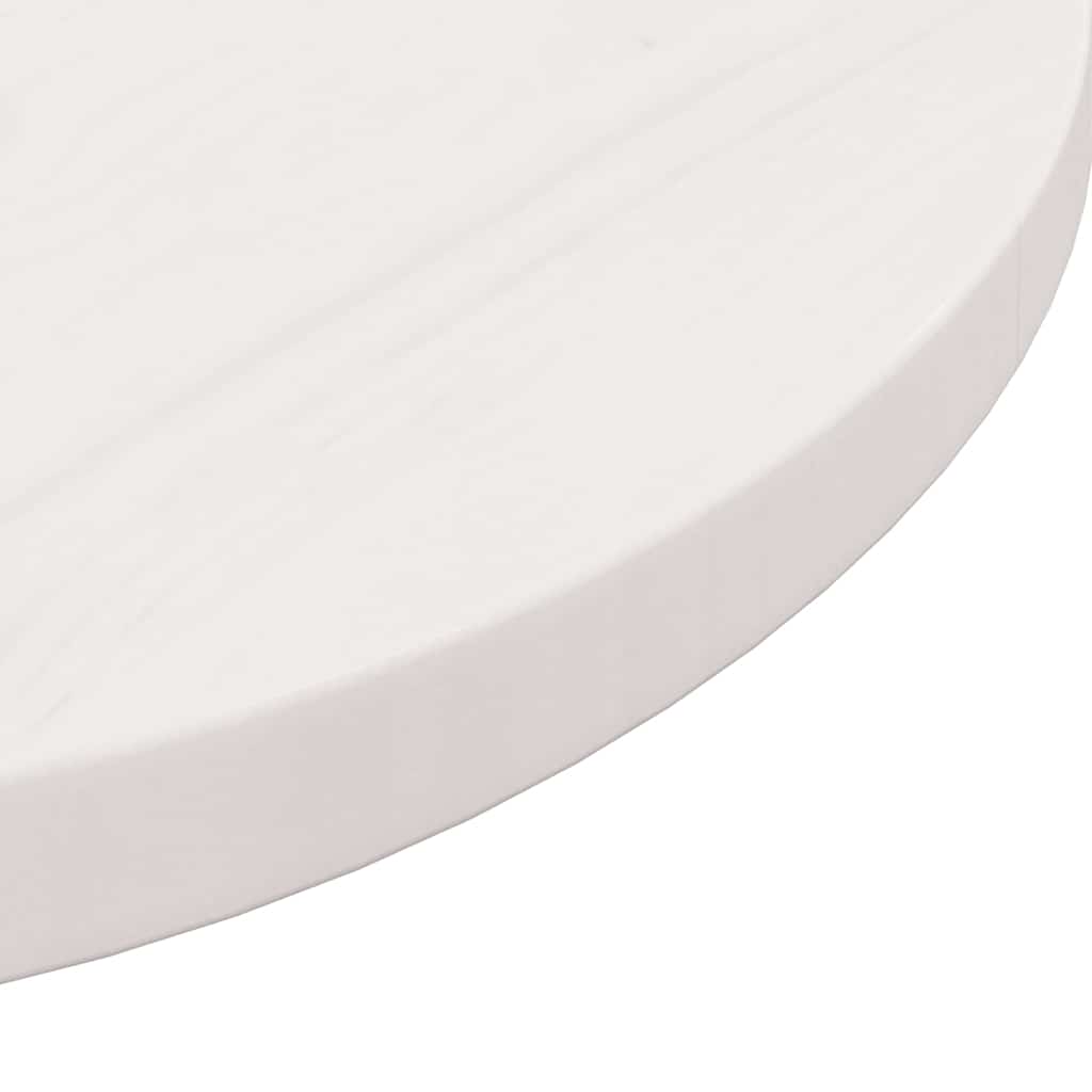 vidaXL Blat stołu, biały, Ø60x2,5 cm, lite drewno sosnowe