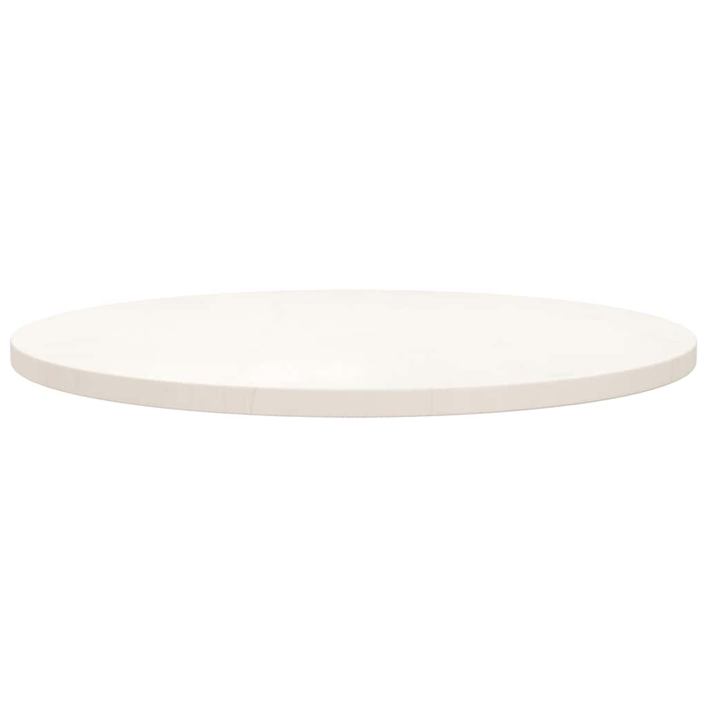 vidaXL Blat stołu, biały, Ø70x2,5 cm, lite drewno sosnowe