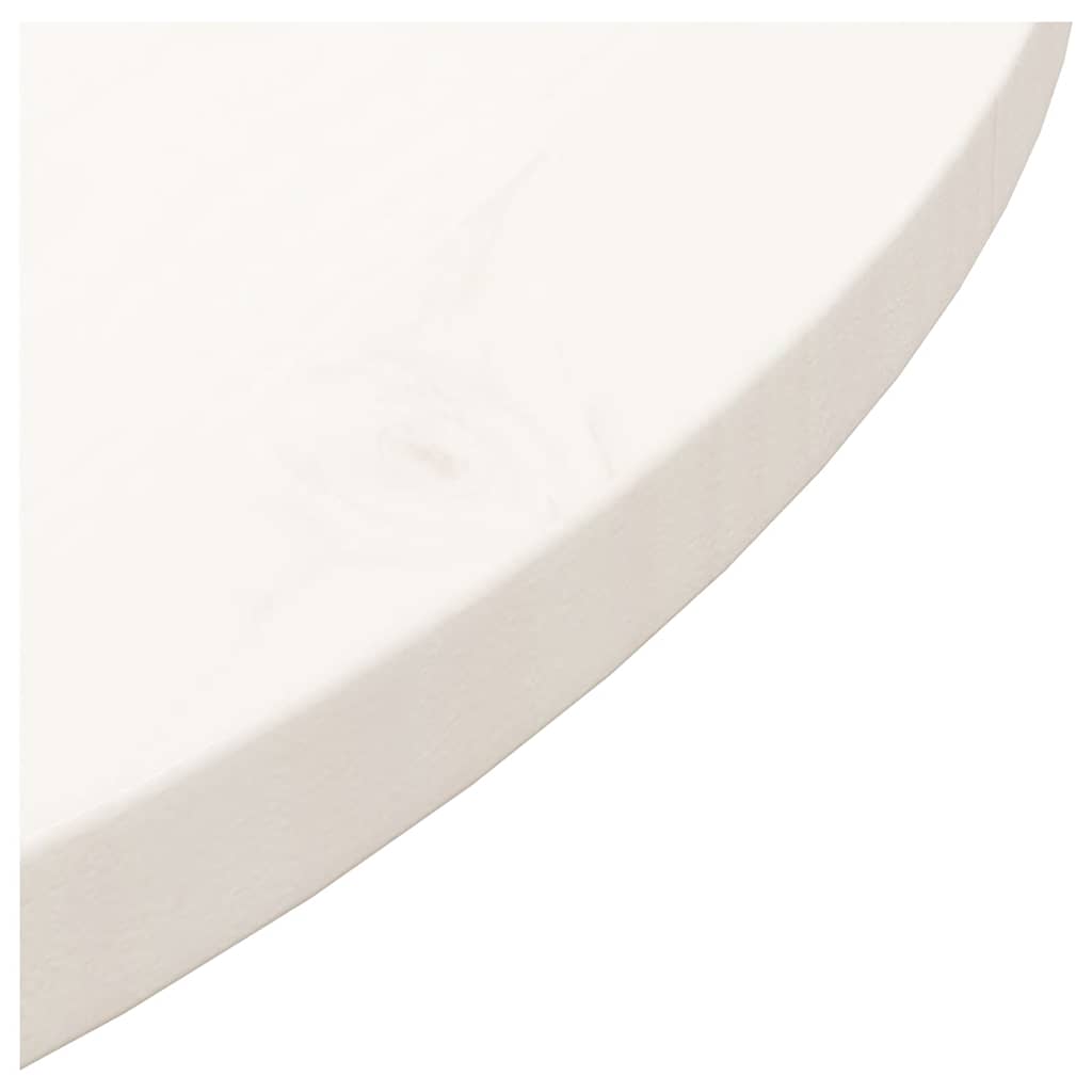 vidaXL Blat stołu, biały, Ø70x2,5 cm, lite drewno sosnowe