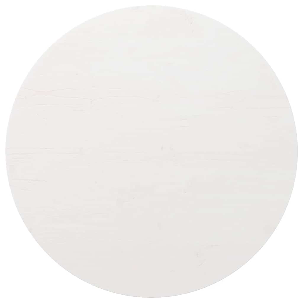 vidaXL Blat stołu, biały, Ø80x2,5 cm, lite drewno sosnowe