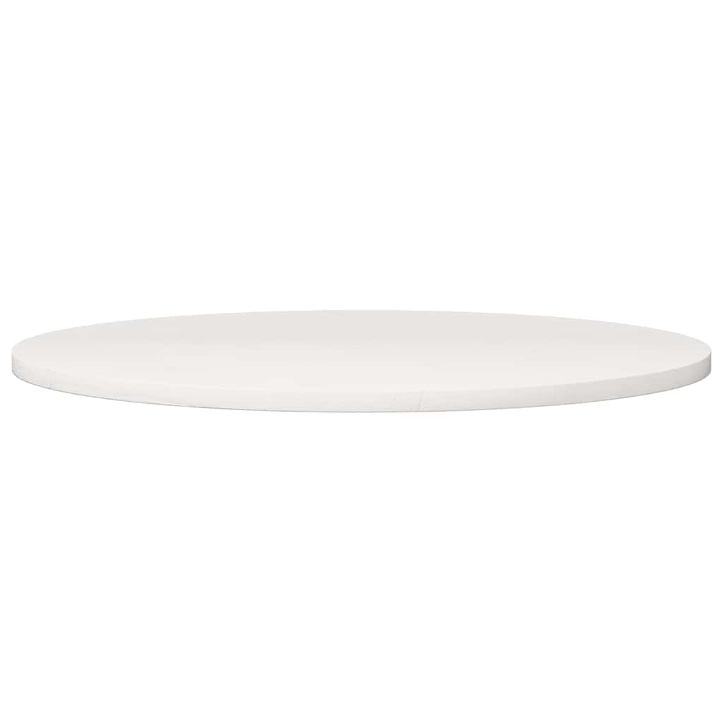 vidaXL Blat stołu, biały, Ø80x2,5 cm, lite drewno sosnowe