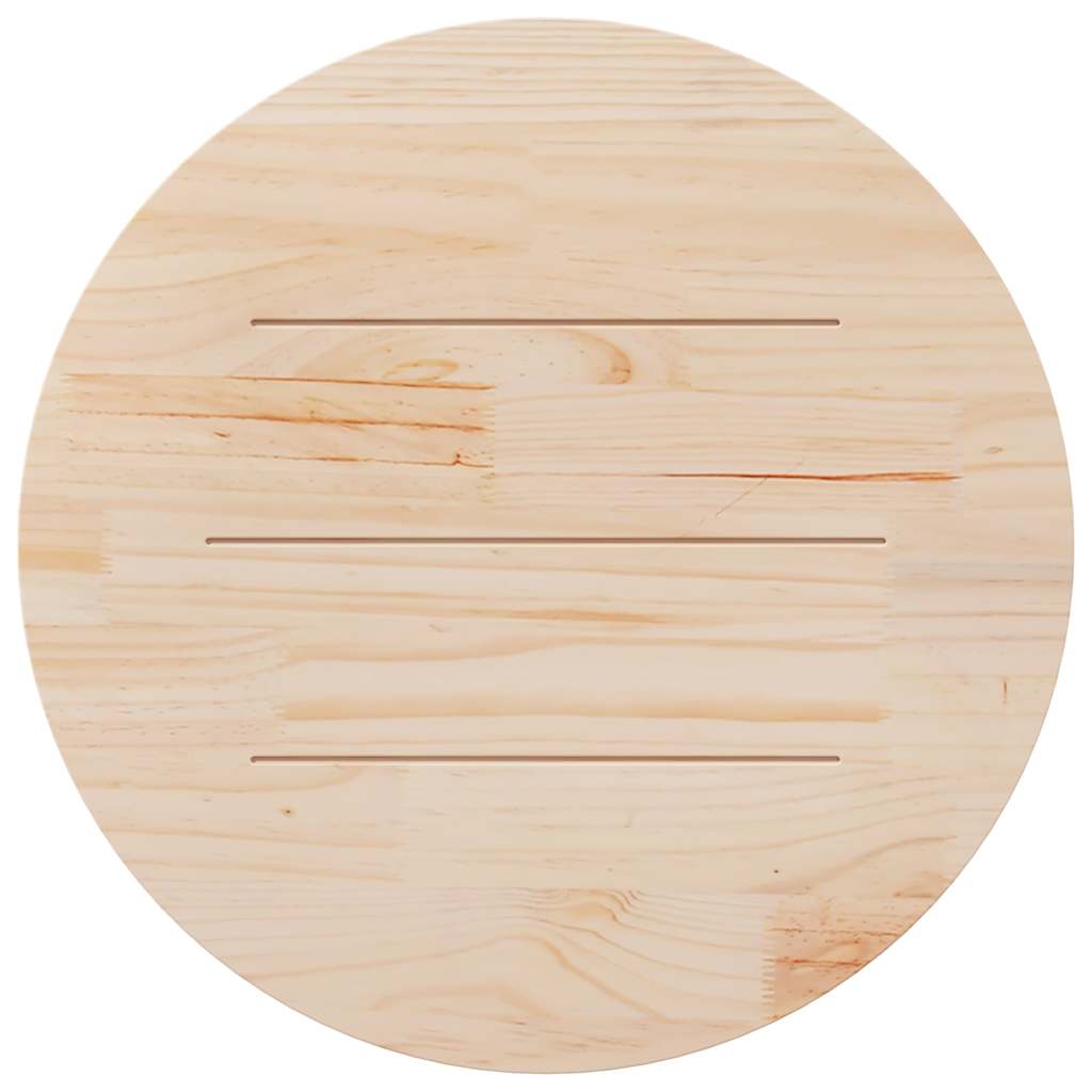 vidaXL Blat stołu, biały, Ø80x2,5 cm, lite drewno sosnowe