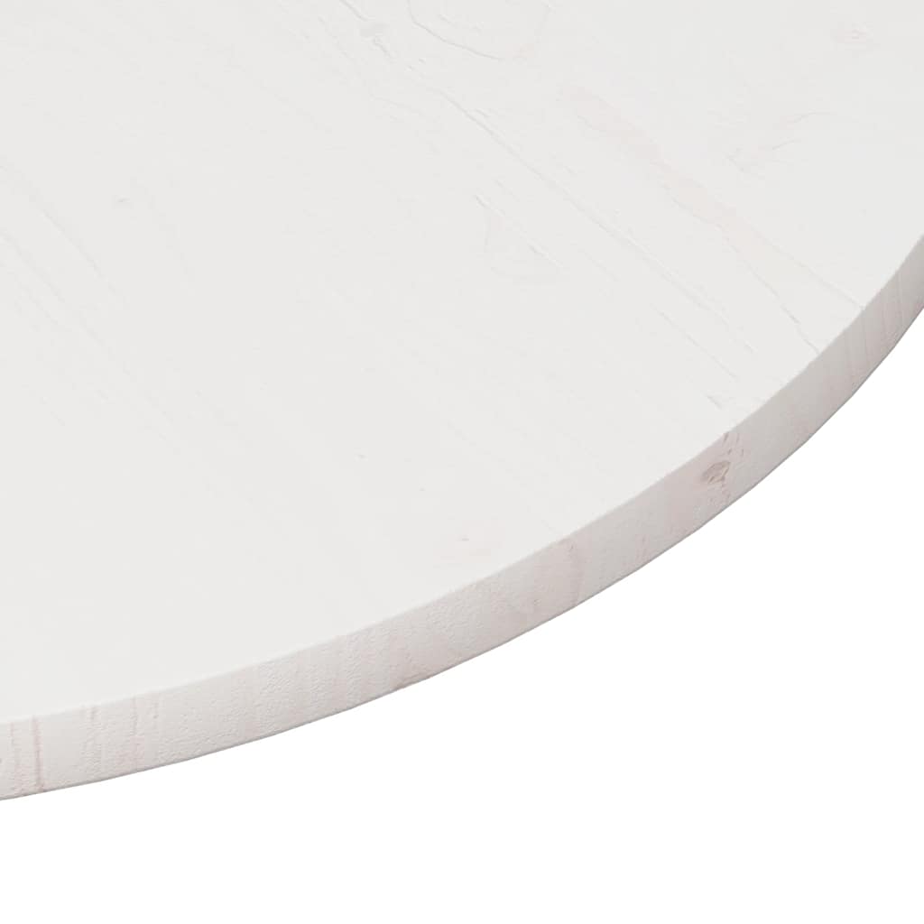 vidaXL Blat stołu, biały, Ø80x2,5 cm, lite drewno sosnowe