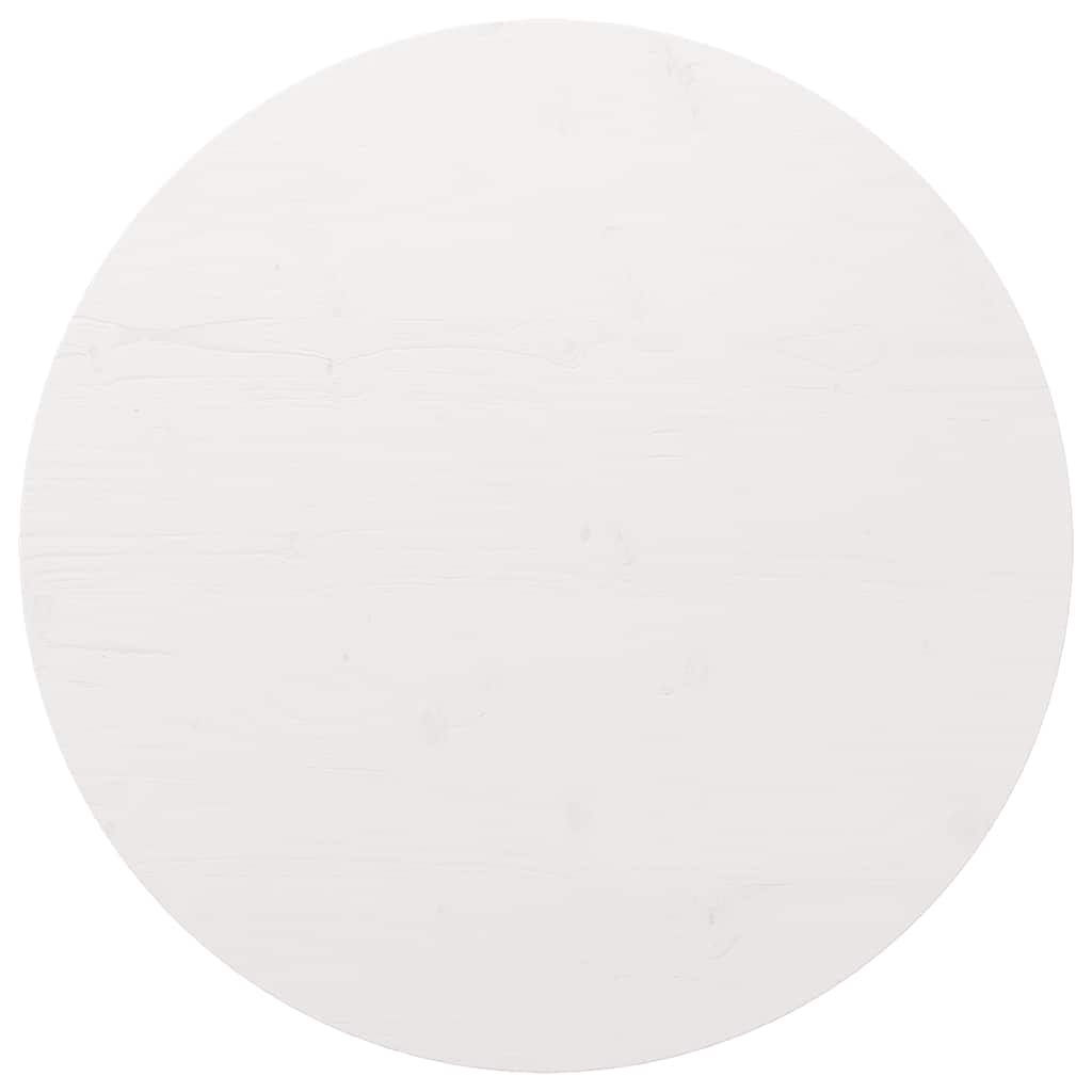 vidaXL Blat stołu, biały, Ø90x2,5 cm, lite drewno sosnowe