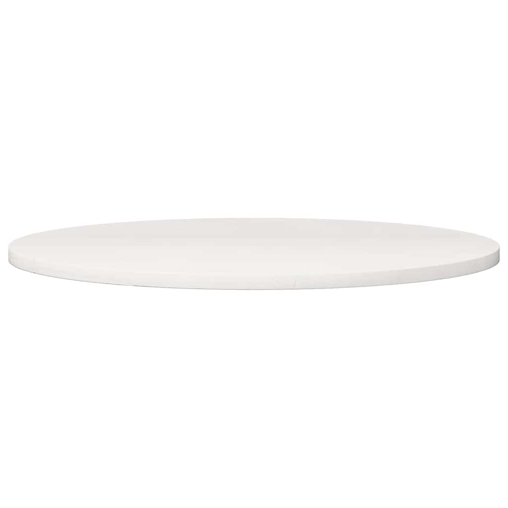 vidaXL Blat stołu, biały, Ø90x2,5 cm, lite drewno sosnowe