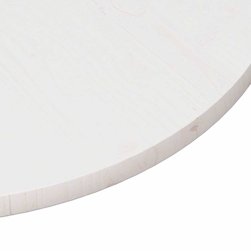 vidaXL Blat stołu, biały, Ø90x2,5 cm, lite drewno sosnowe