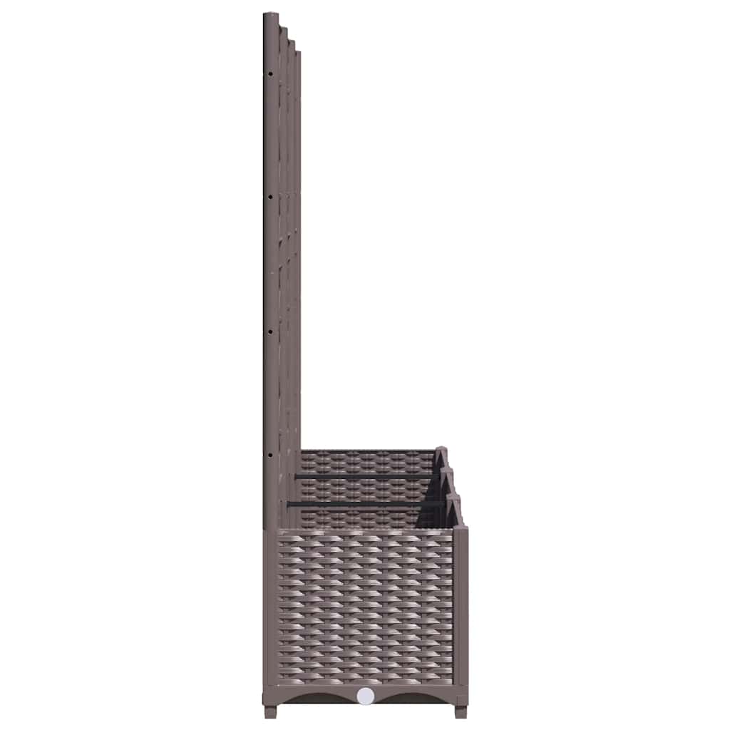 vidaXL Donica ogrodowa z kratką brązowa 120x40x136 cm PP