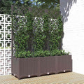 vidaXL Donica ogrodowa z kratką brązowa 120x40x136 cm PP