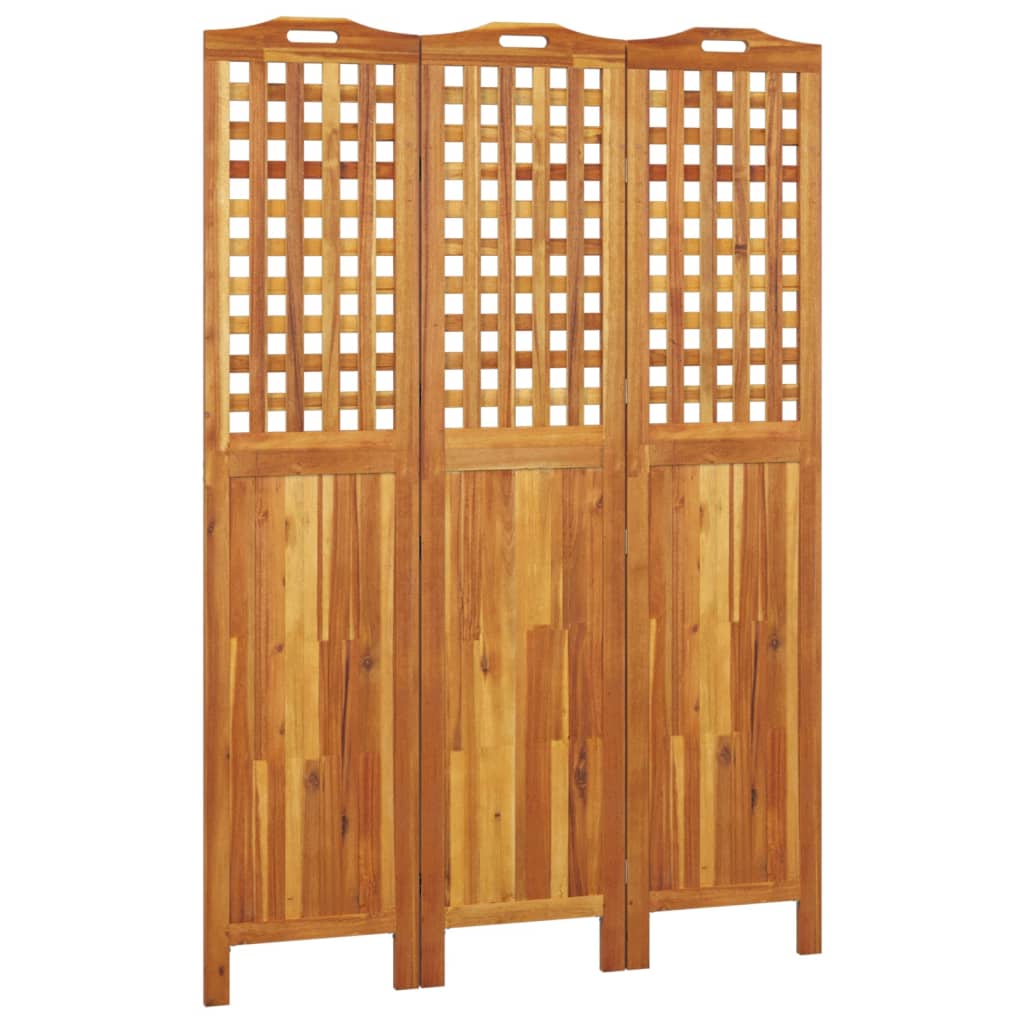 vidaXL Parawan 3-panelowy, 121,5x2x180 cm, lite drewno akacjowe