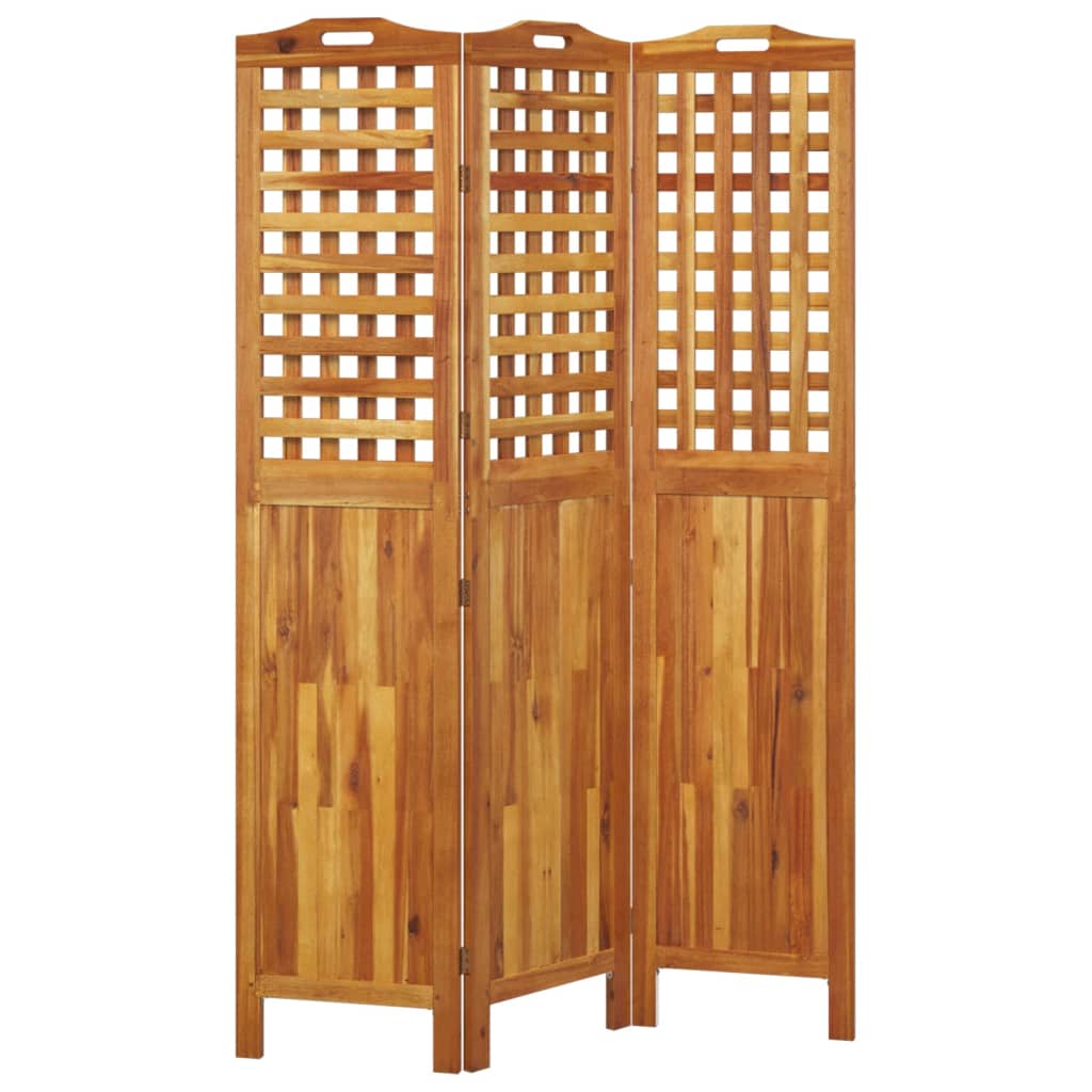 vidaXL Parawan 3-panelowy, 121,5x2x180 cm, lite drewno akacjowe