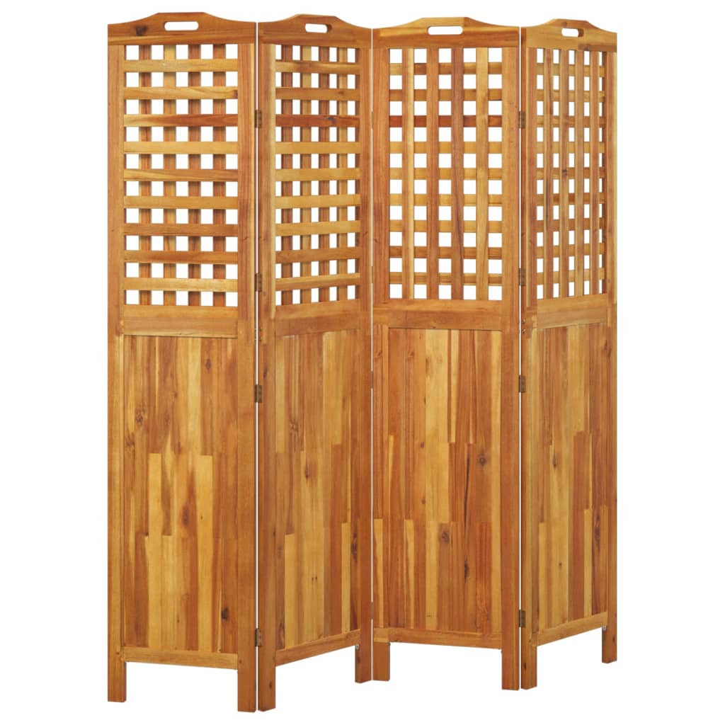 vidaXL Parawan 4-panelowy, 162x2x180 cm, lite drewno akacjowe