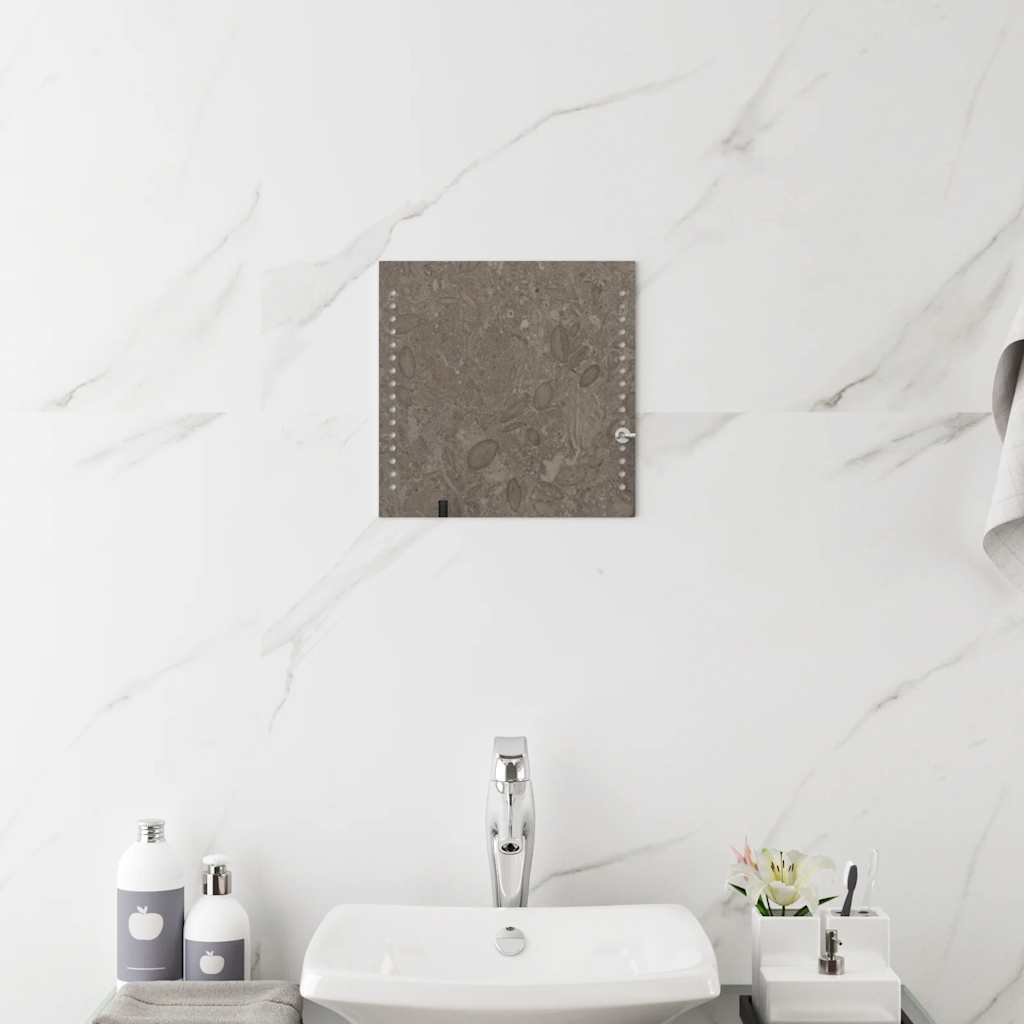 vidaXL Lustro łazienkowe z LED, 30x30 cm