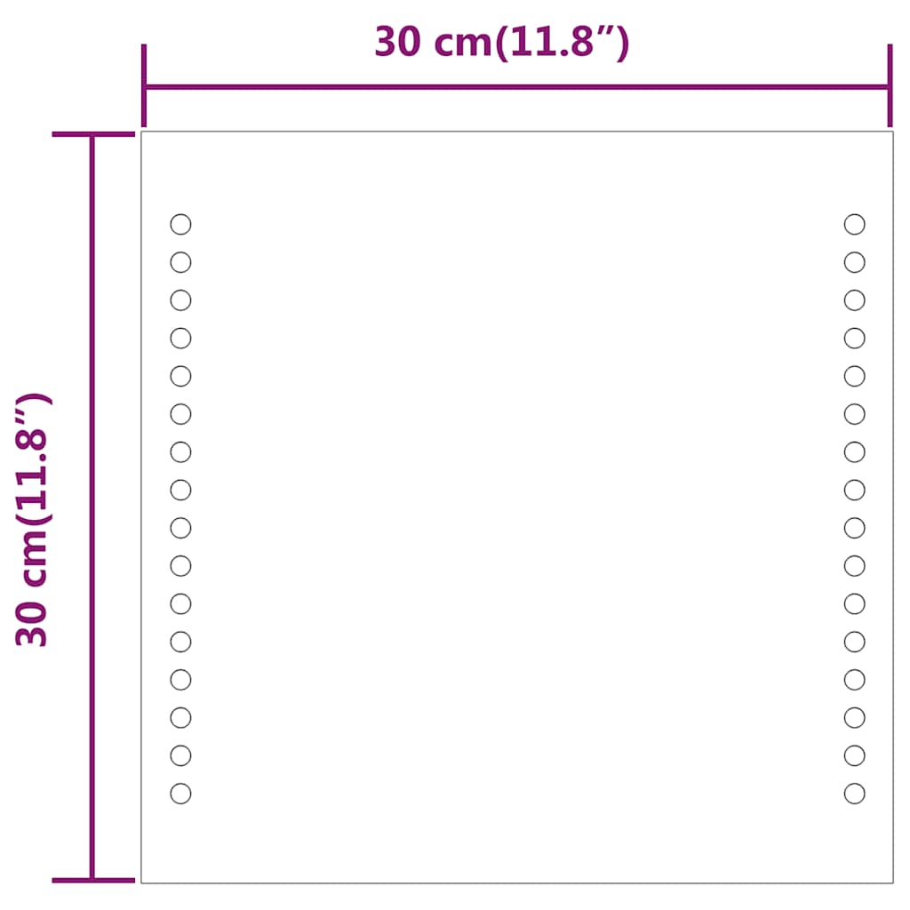 vidaXL Lustro łazienkowe z LED, 30x30 cm