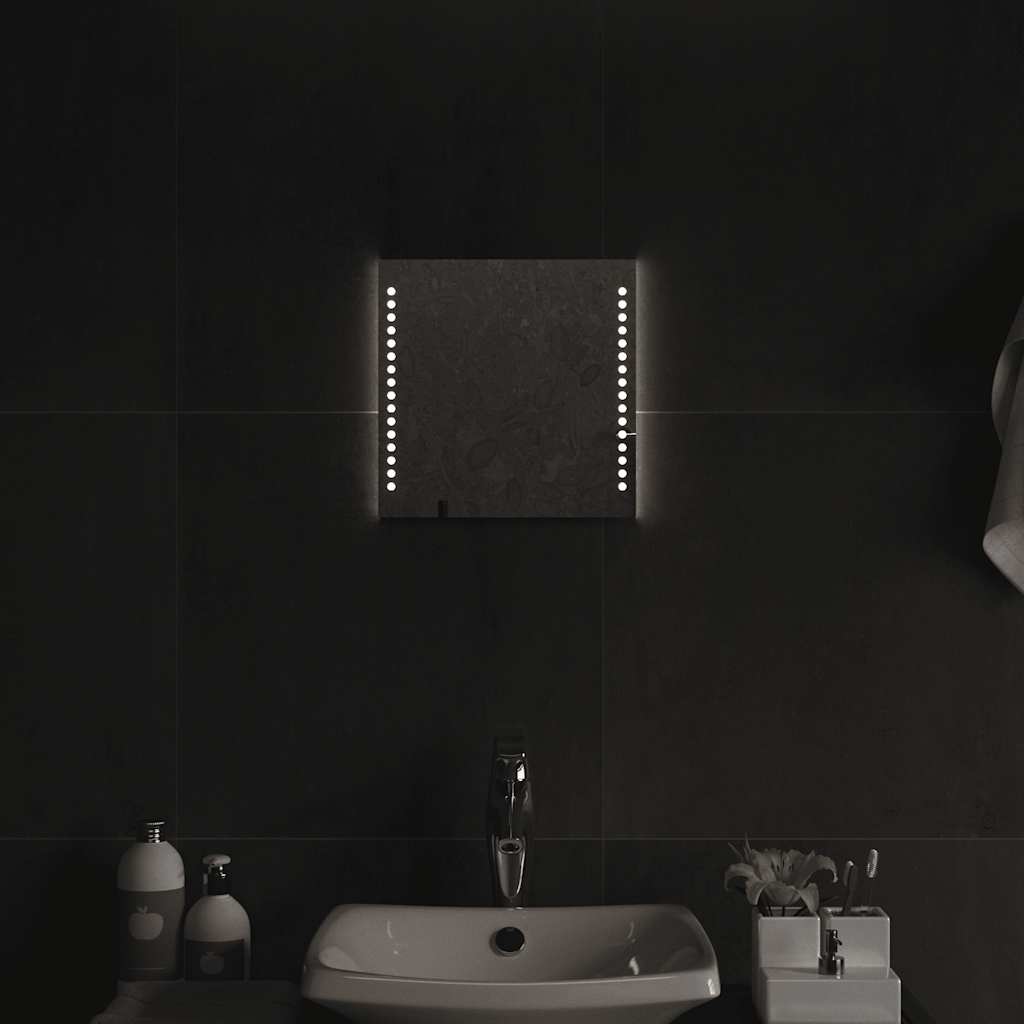 vidaXL Lustro łazienkowe z LED, 30x30 cm