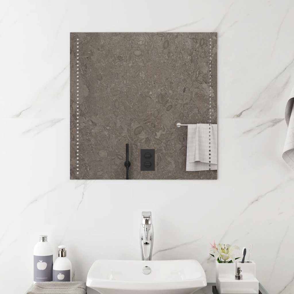 vidaXL Lustro łazienkowe z LED, 60x60 cm