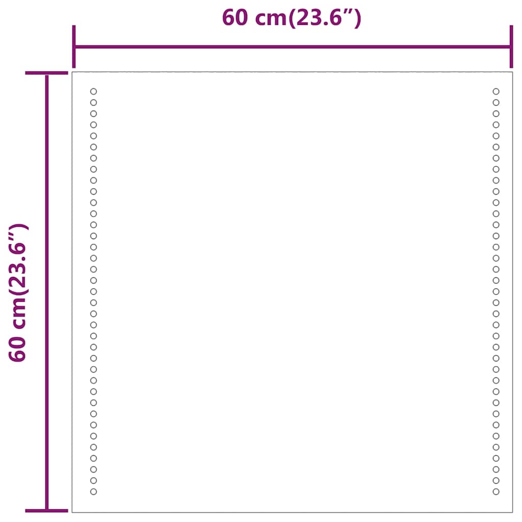 vidaXL Lustro łazienkowe z LED, 60x60 cm