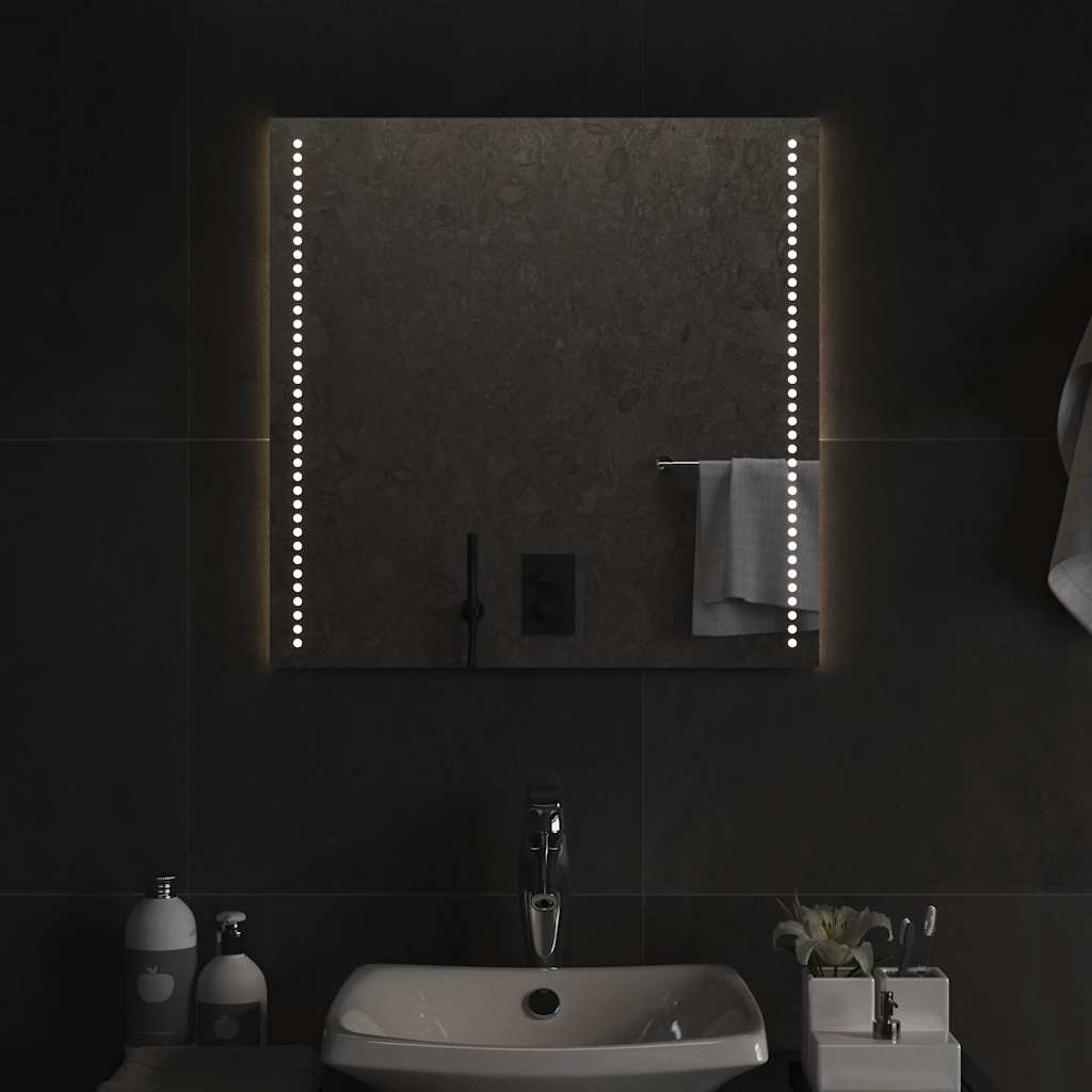 vidaXL Lustro łazienkowe z LED, 60x60 cm