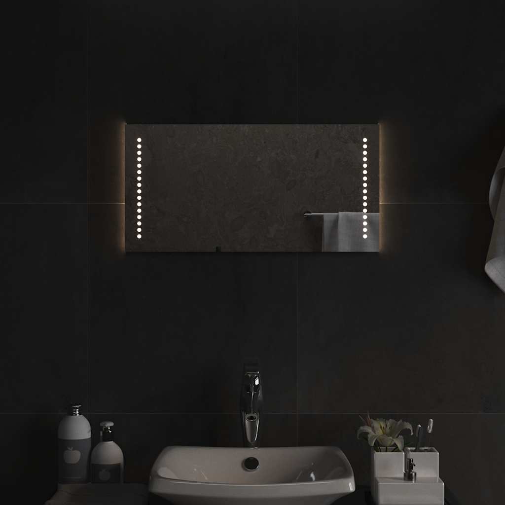 vidaXL Lustro łazienkowe z LED, 60x30 cm
