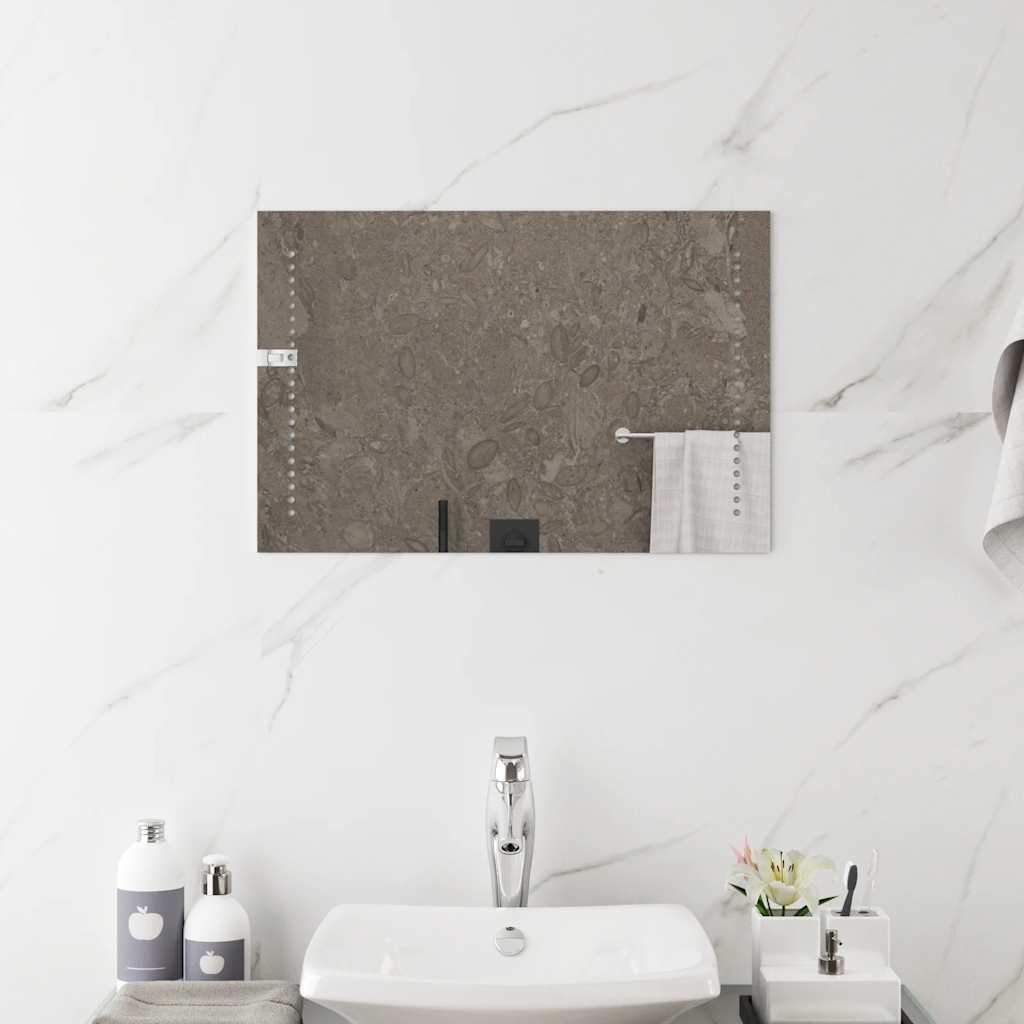 vidaXL Lustro łazienkowe z LED, 60x40 cm
