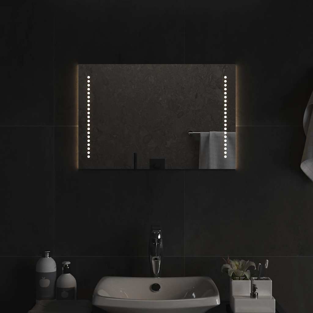 vidaXL Lustro łazienkowe z LED, 60x40 cm