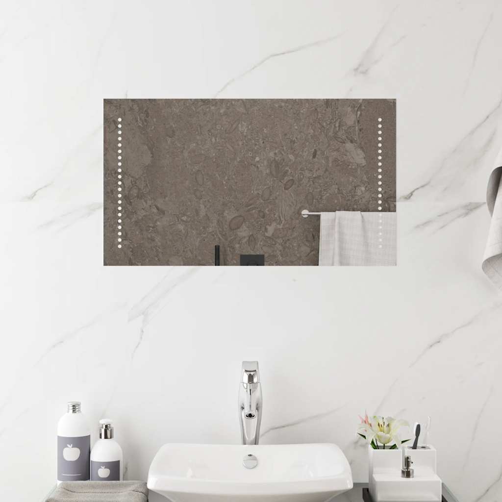 vidaXL Lustro łazienkowe z LED, 70x40 cm