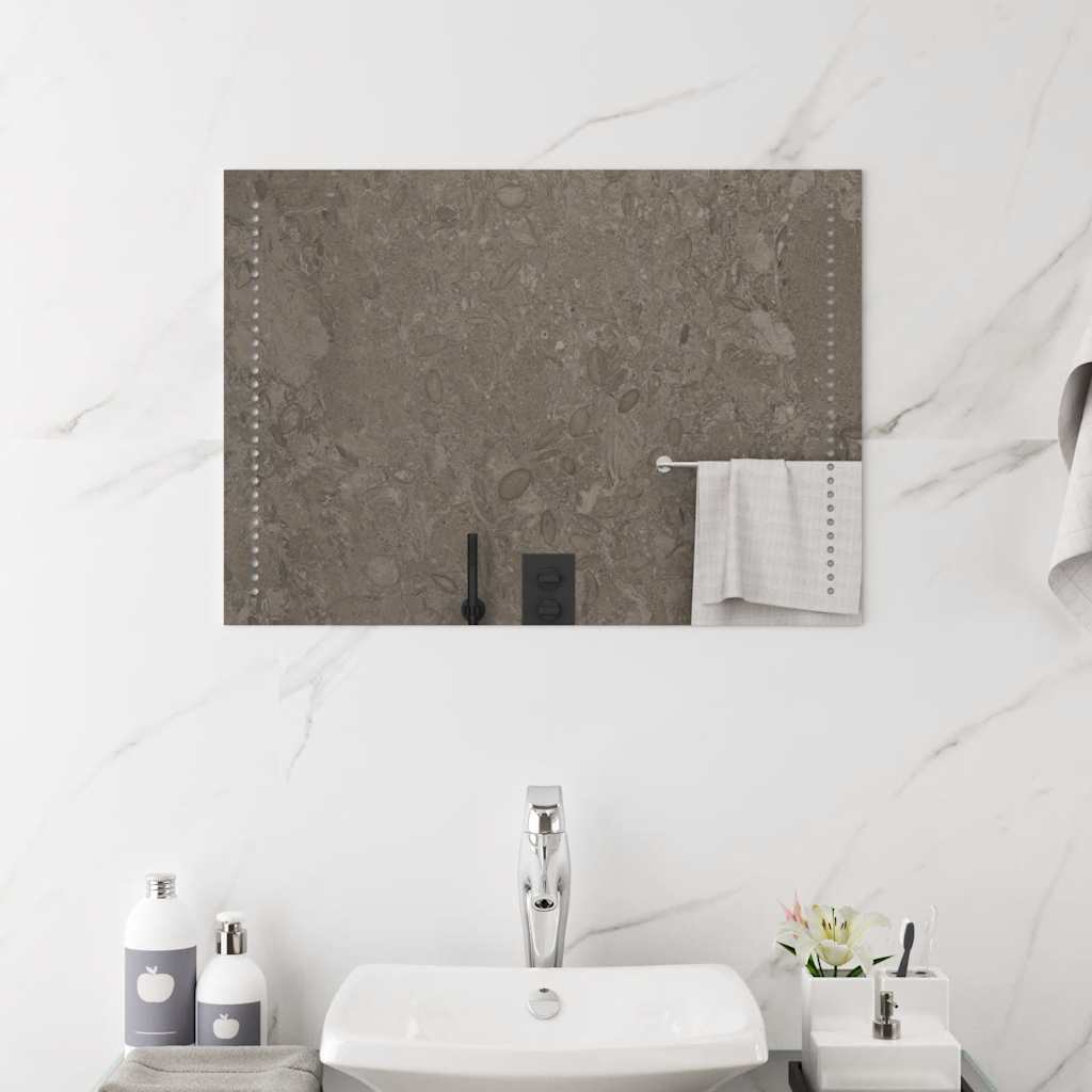 vidaXL Lustro łazienkowe z LED, 70x50 cm