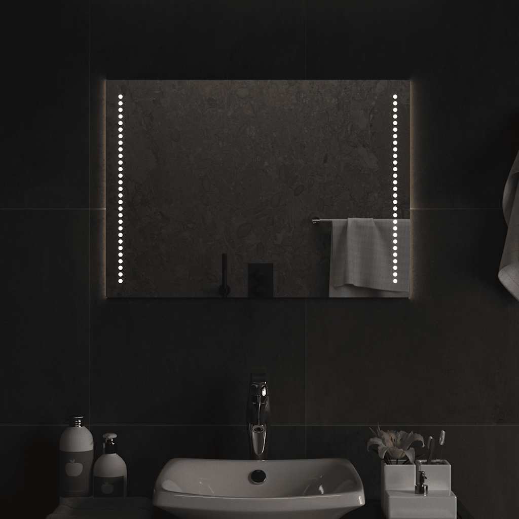 vidaXL Lustro łazienkowe z LED, 70x50 cm