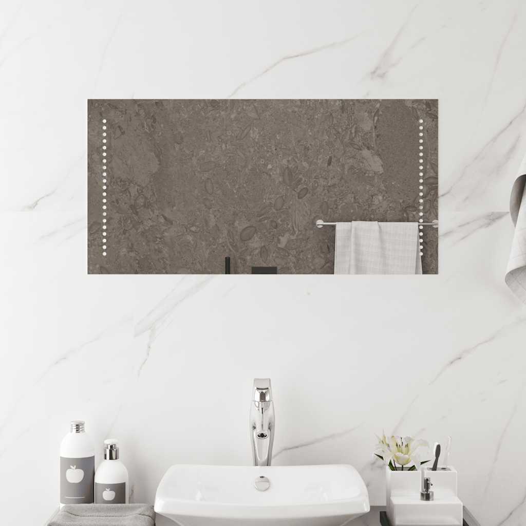 vidaXL Lustro łazienkowe z LED, 80x40 cm