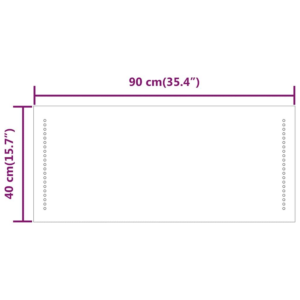 vidaXL Lustro łazienkowe z LED, 90x40 cm