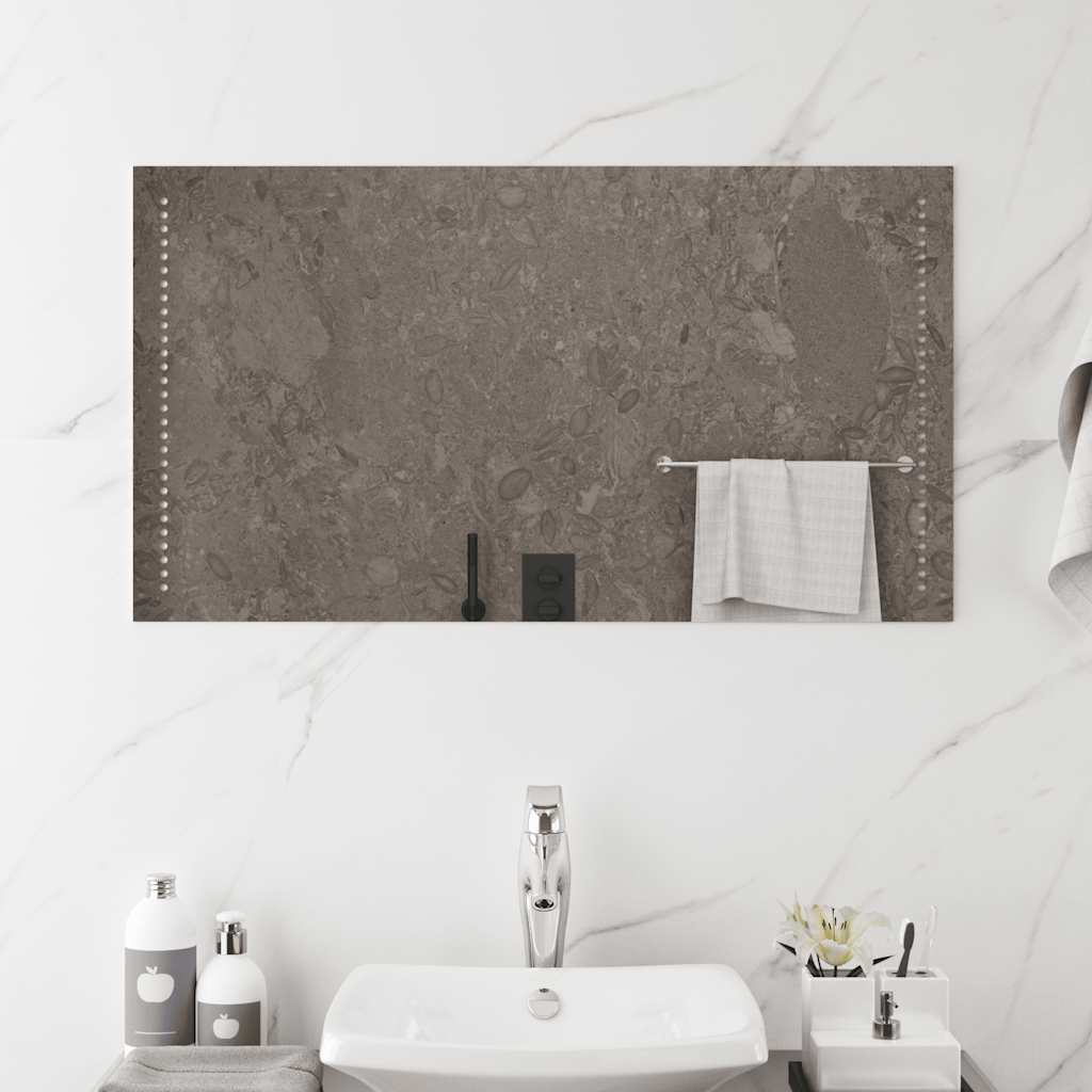 vidaXL Lustro łazienkowe z LED, 90x50 cm