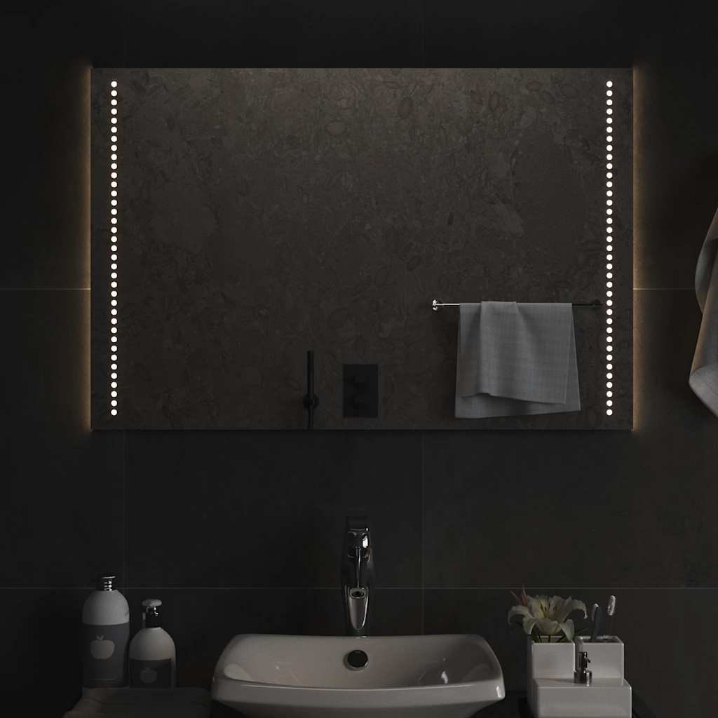 vidaXL Lustro łazienkowe z LED, 90x60 cm