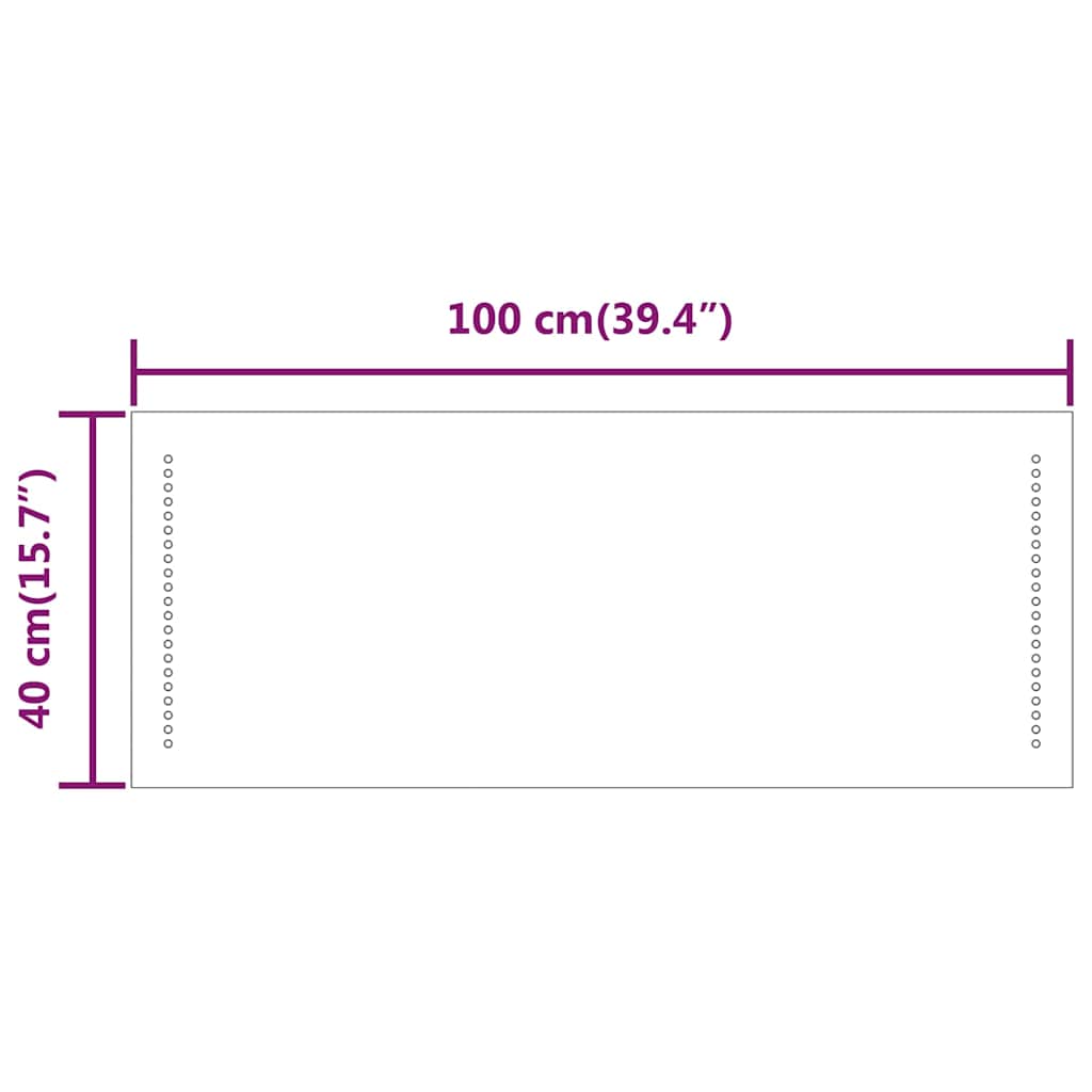 vidaXL Lustro łazienkowe z LED, 100x40 cm